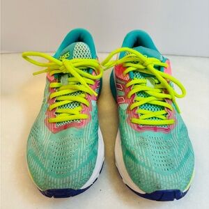ASICS Turquoise and Neon Yellow Sneakers Fresh Ice Comfort GT 2000 Sz 8.5